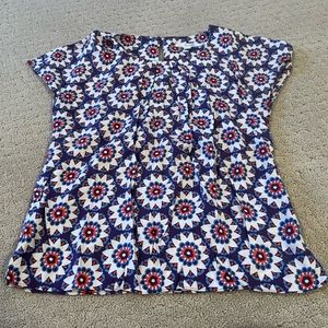 Boden Geometric Short Sleeve Shirt Size 10 Bin 205